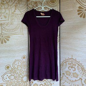 purple pleated sweaterdress